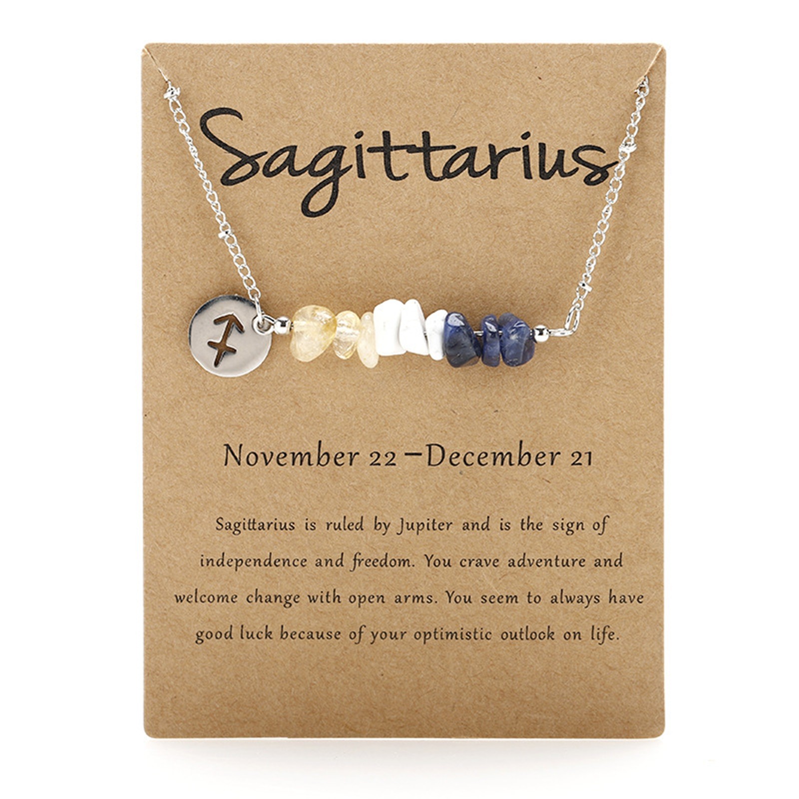 thumbnail image 2 of Original Stone Necklace Original Design 12 Constellations Gravel Combination Necklace Collar Colgante Acero Inoxidable, 2 of 2